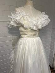 80s Off-the-shoulder Ruffle Dress