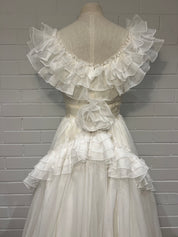 80s Off-the-shoulder Ruffle Dress