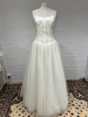 90s Embroidered Corset Tulle Skirt Dress