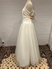 90s Embroidered Corset Tulle Skirt Dress