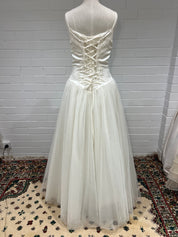 90s Embroidered Corset Tulle Skirt Dress