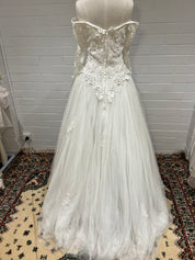 90s Off-the-shoulder Lace Basque Waist Ballgown