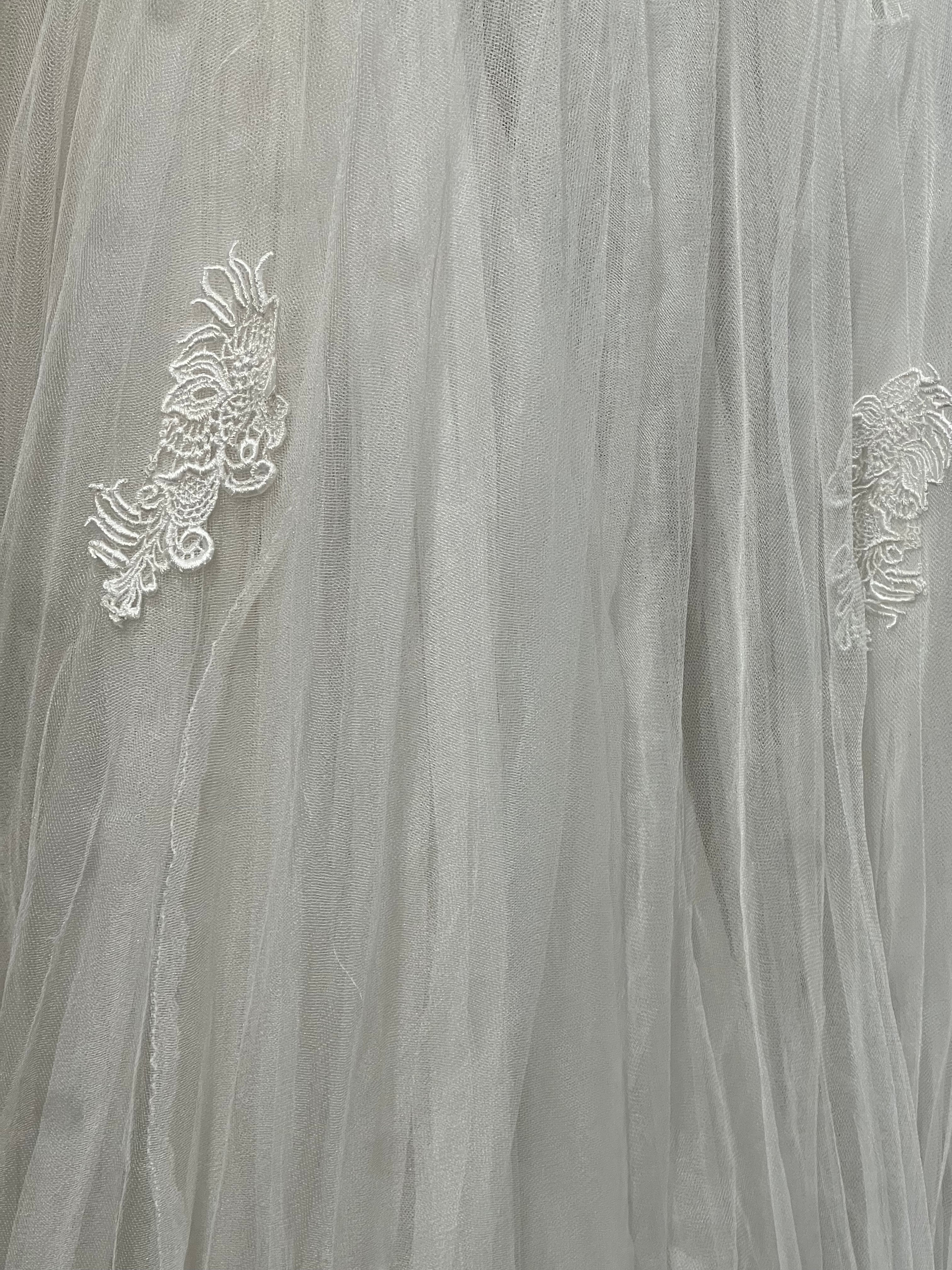 90s Off-the-shoulder Lace Basque Waist Ballgown
