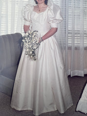 80s Taffeta Bow Detail Dress