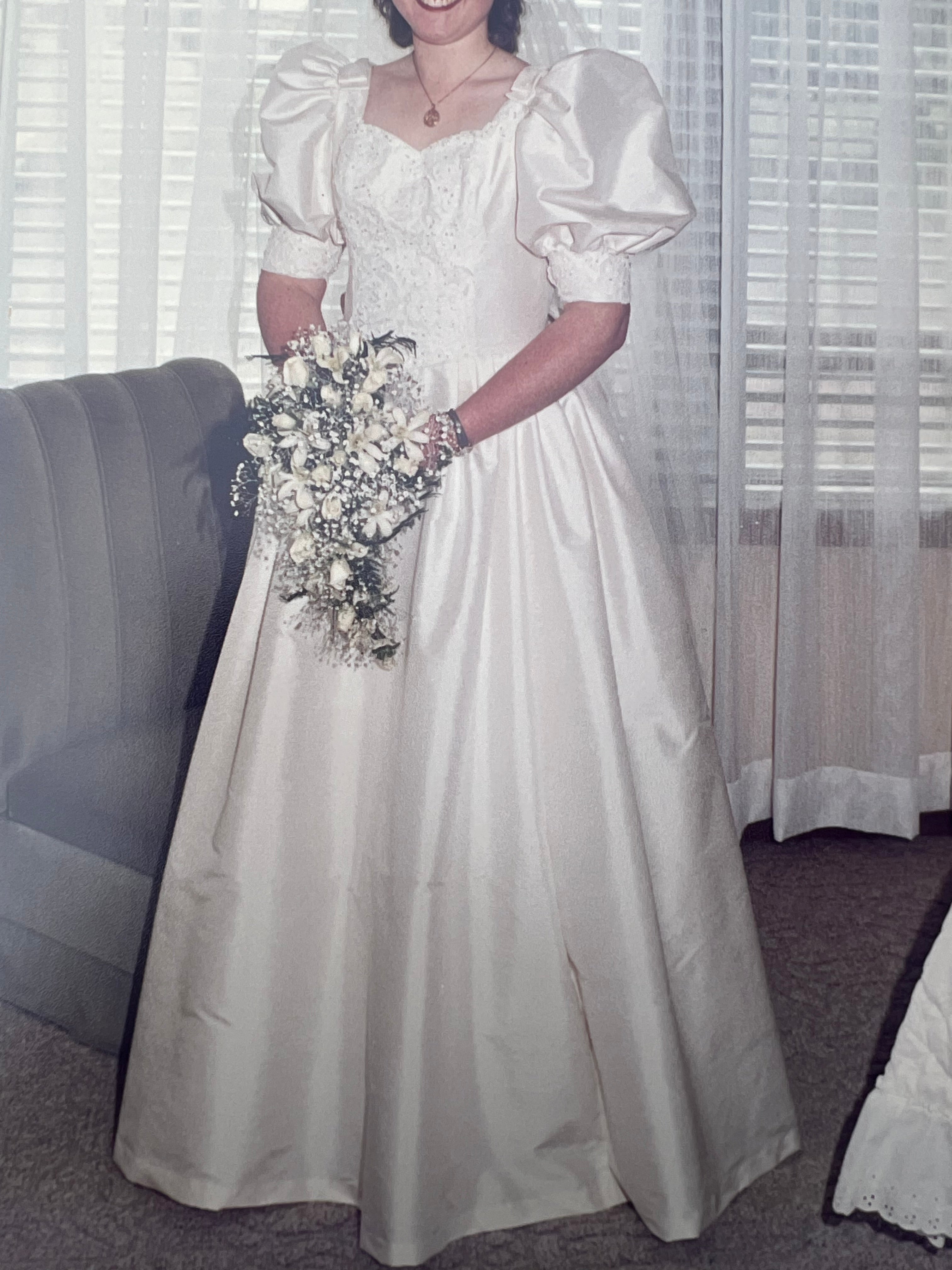 80s Taffeta Bow Detail Dress