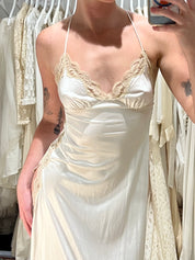 70s Cream Lace Slip and Jacket