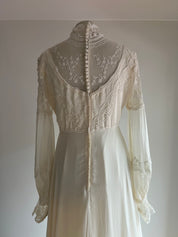1970s Embroidered Lace Dress