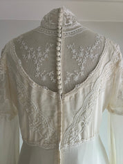 1970s Embroidered Lace Dress
