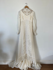 1970s Embroidered Lace Dress