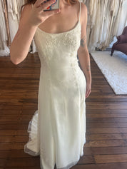 90s Beaded Organza Spaghetti Strap Dress