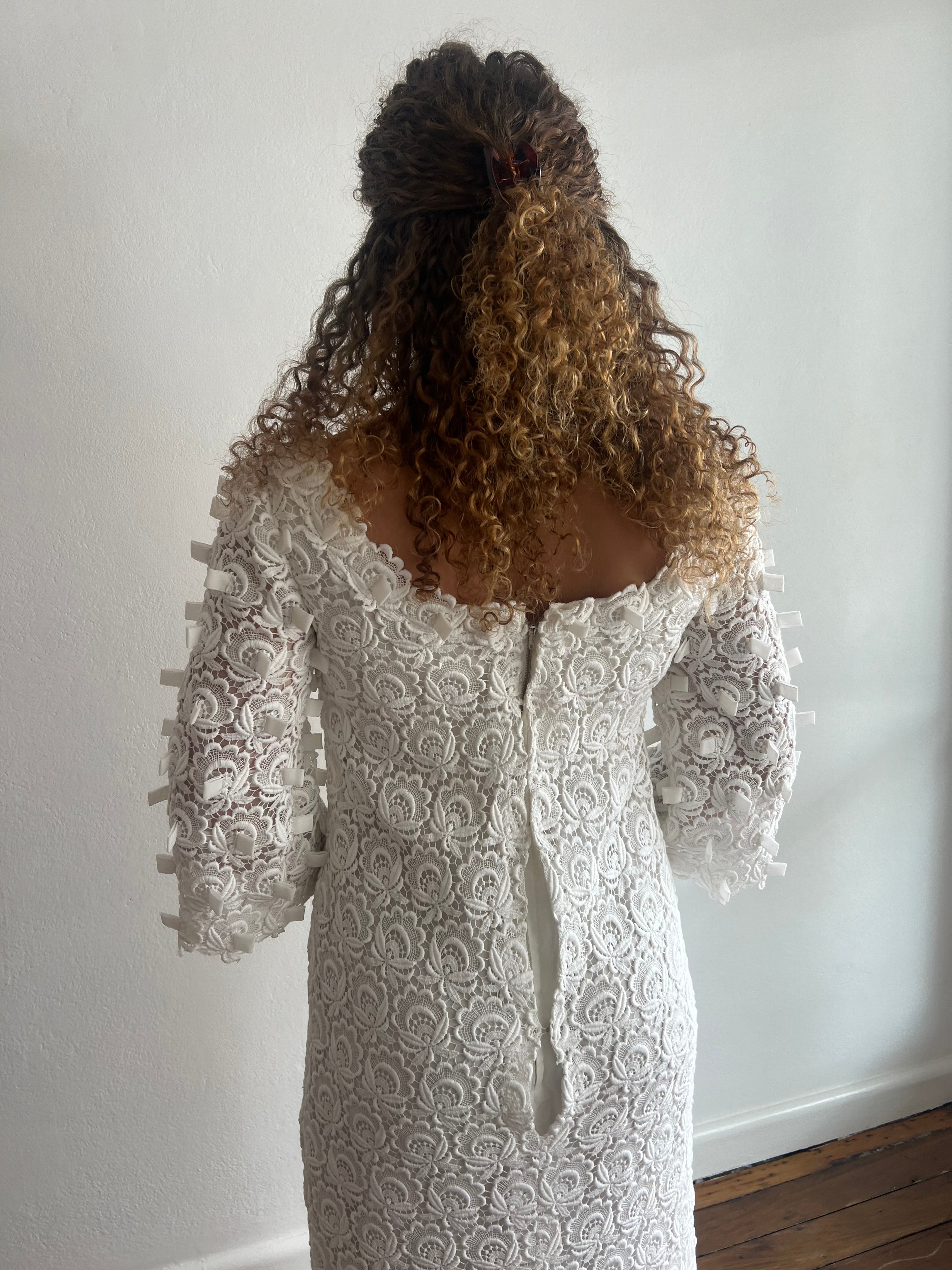 60s Guipure Lace Shift Dress