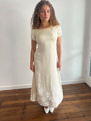 60s Priscilla of Boston Beaded Silk Organza Shift Dress