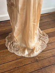 30s Blush Silk and Chantilly Lace Dress
