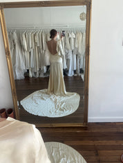 30s Golden Silk Bateau Dress