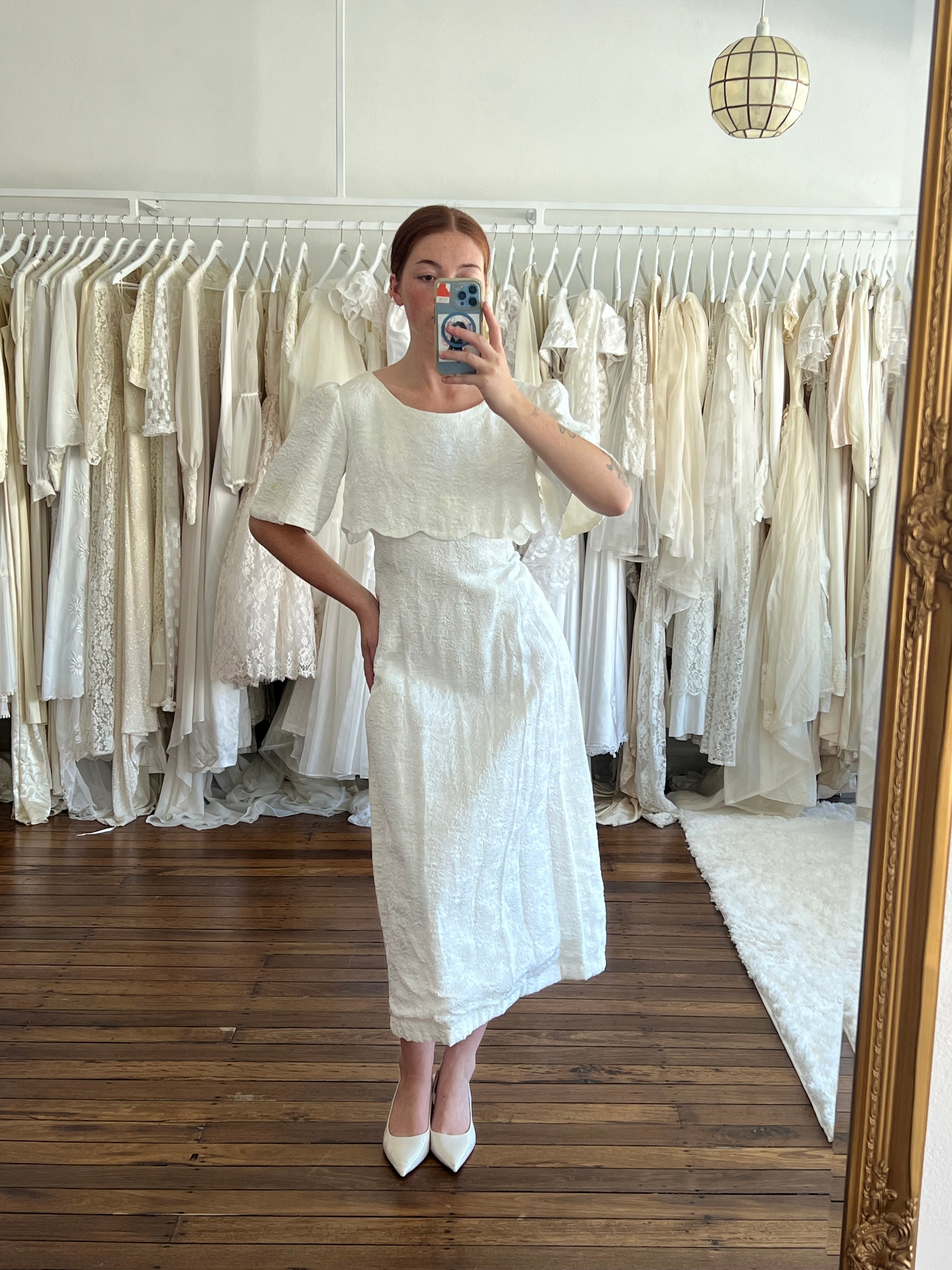 60s Scalloped Waistline Shift Dress