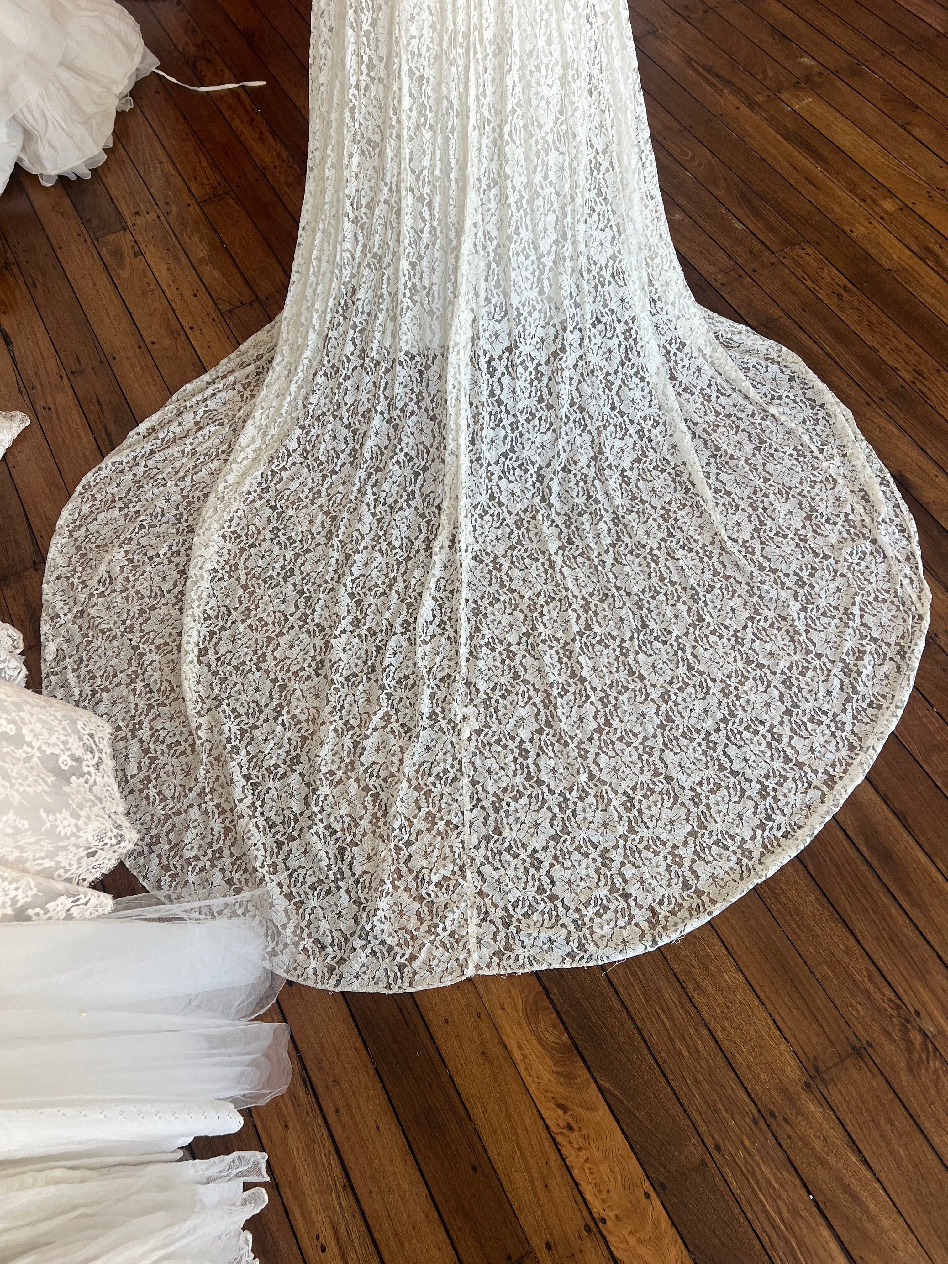 50s Chantilly Lace Collared Dress