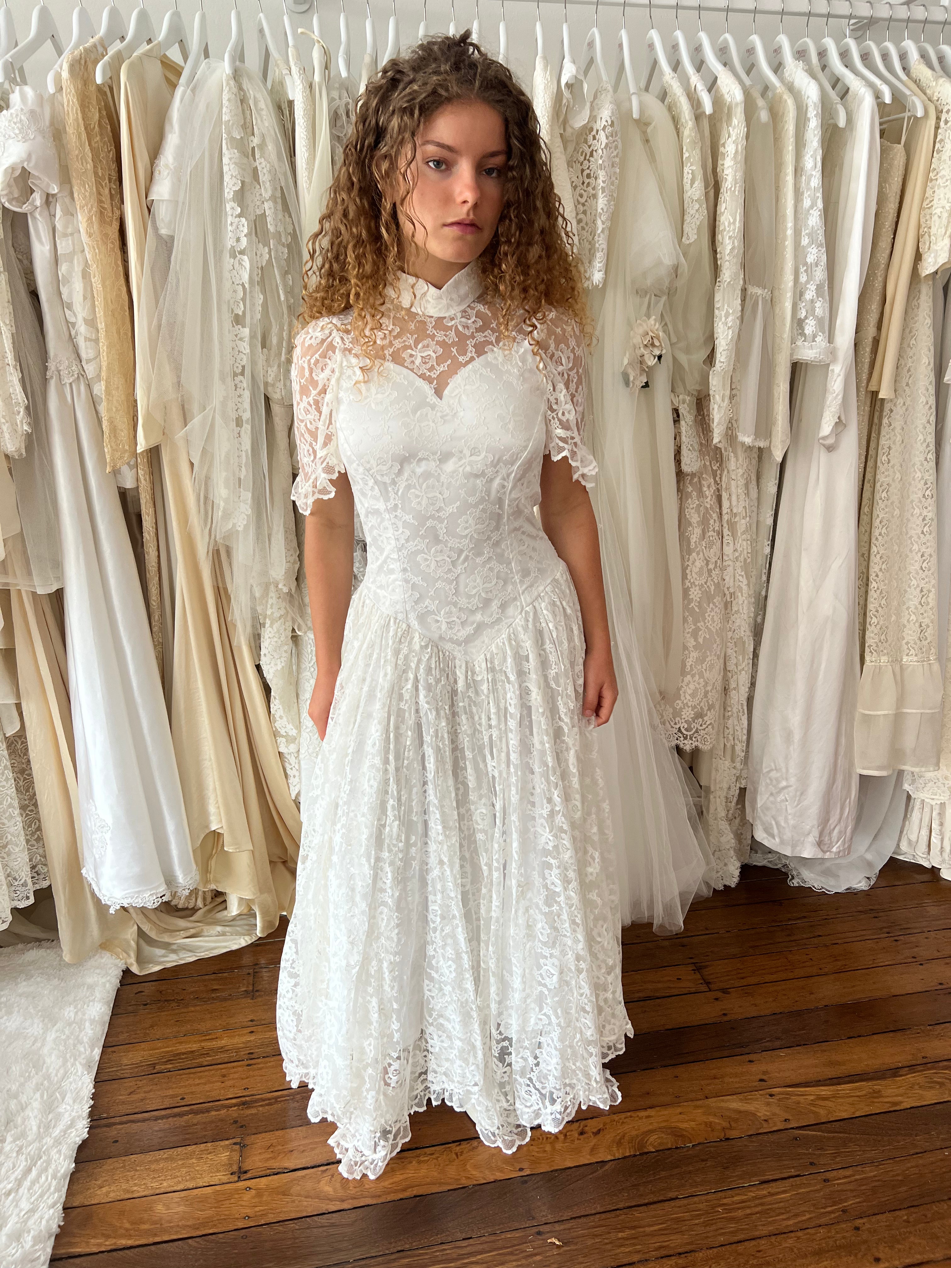 1970s Lace Heart Dress