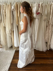 90s Strapless Pleated Bodice A-line Dress