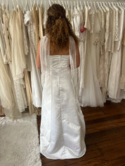 90s Strapless Pleated Bodice A-line Dress