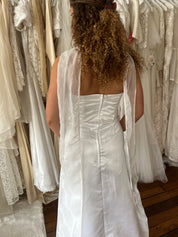 90s Strapless Pleated Bodice A-line Dress