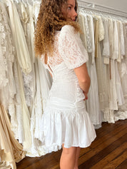 80s Mini Lace and Rosette Dress