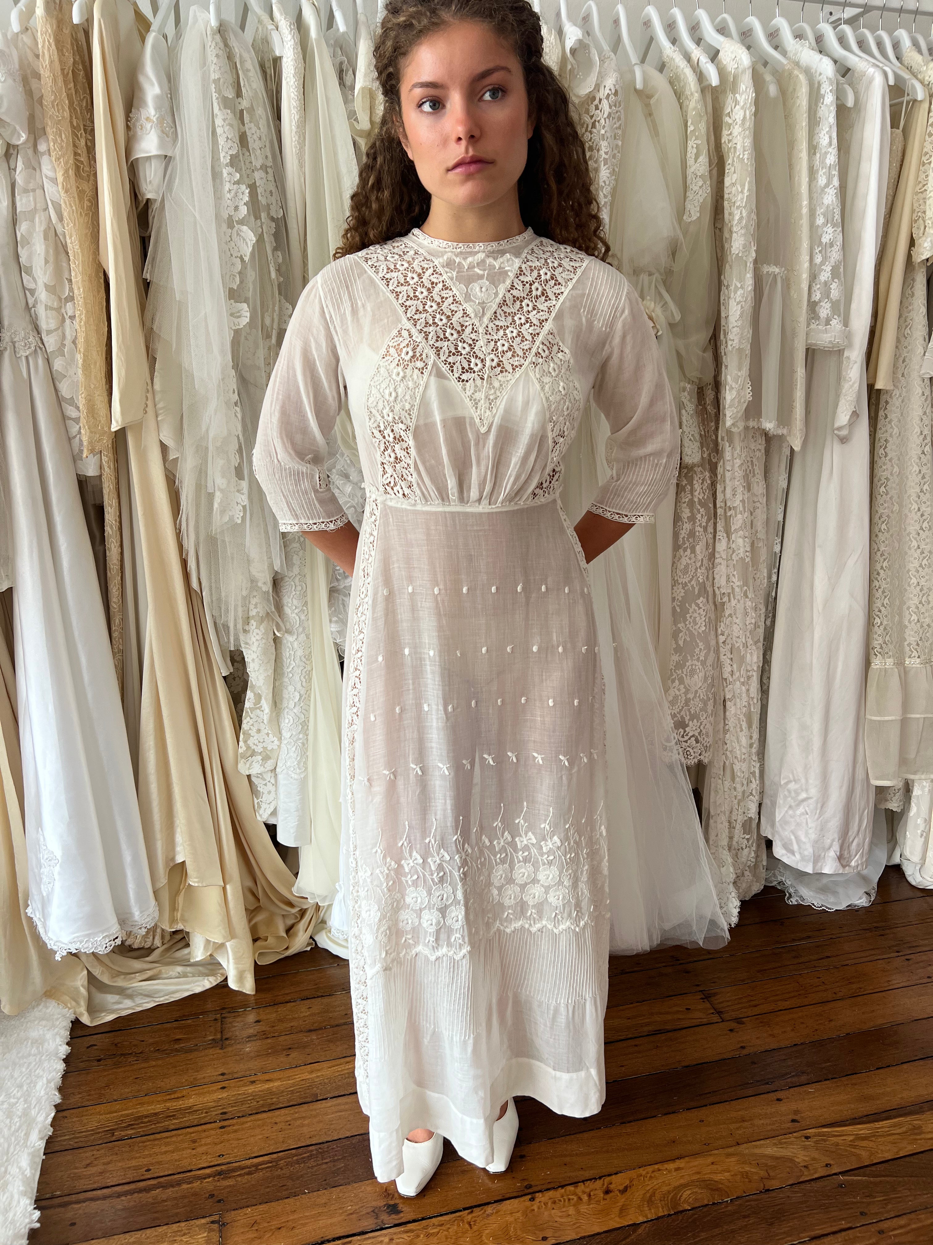 Edwardian Embroidered Cotton Dress