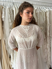 Edwardian Embroidered Cotton Dress