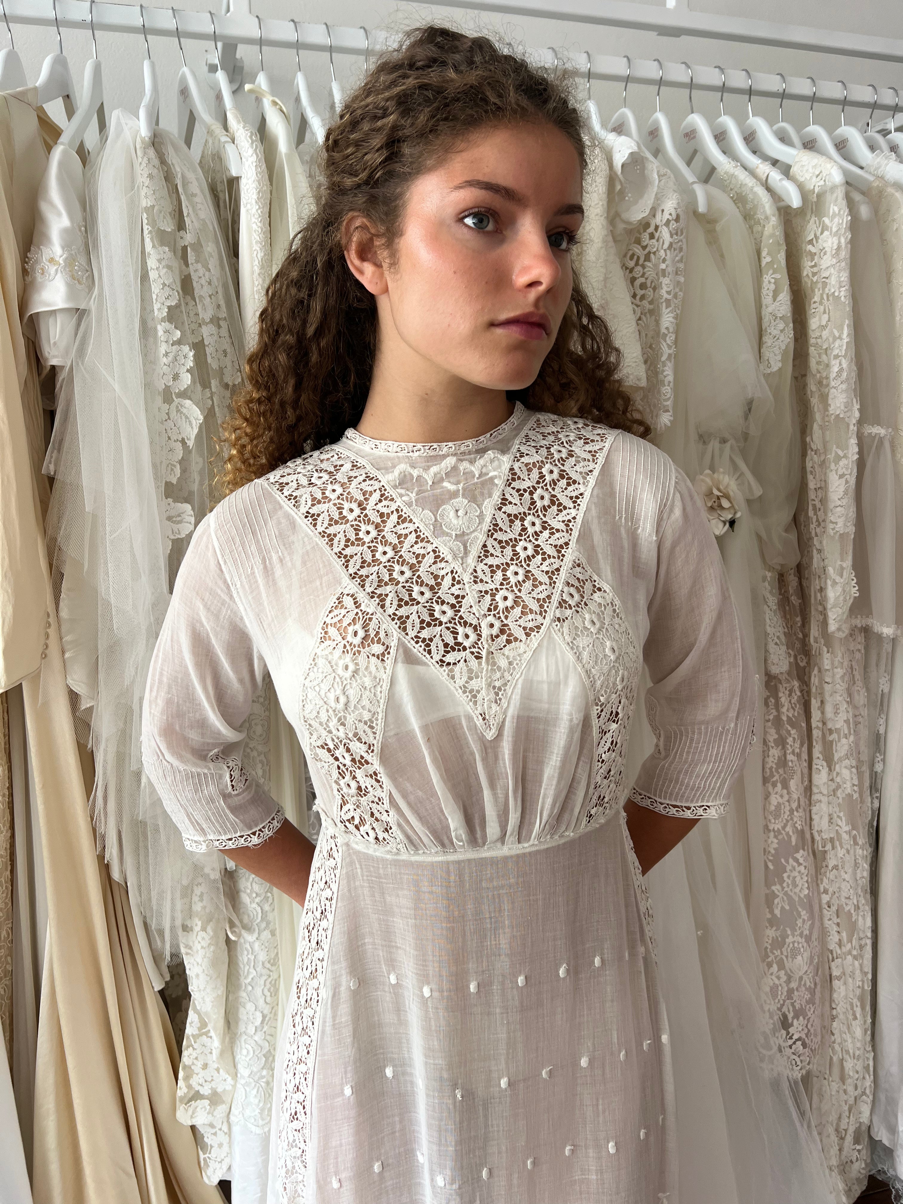 Edwardian Embroidered Cotton Dress