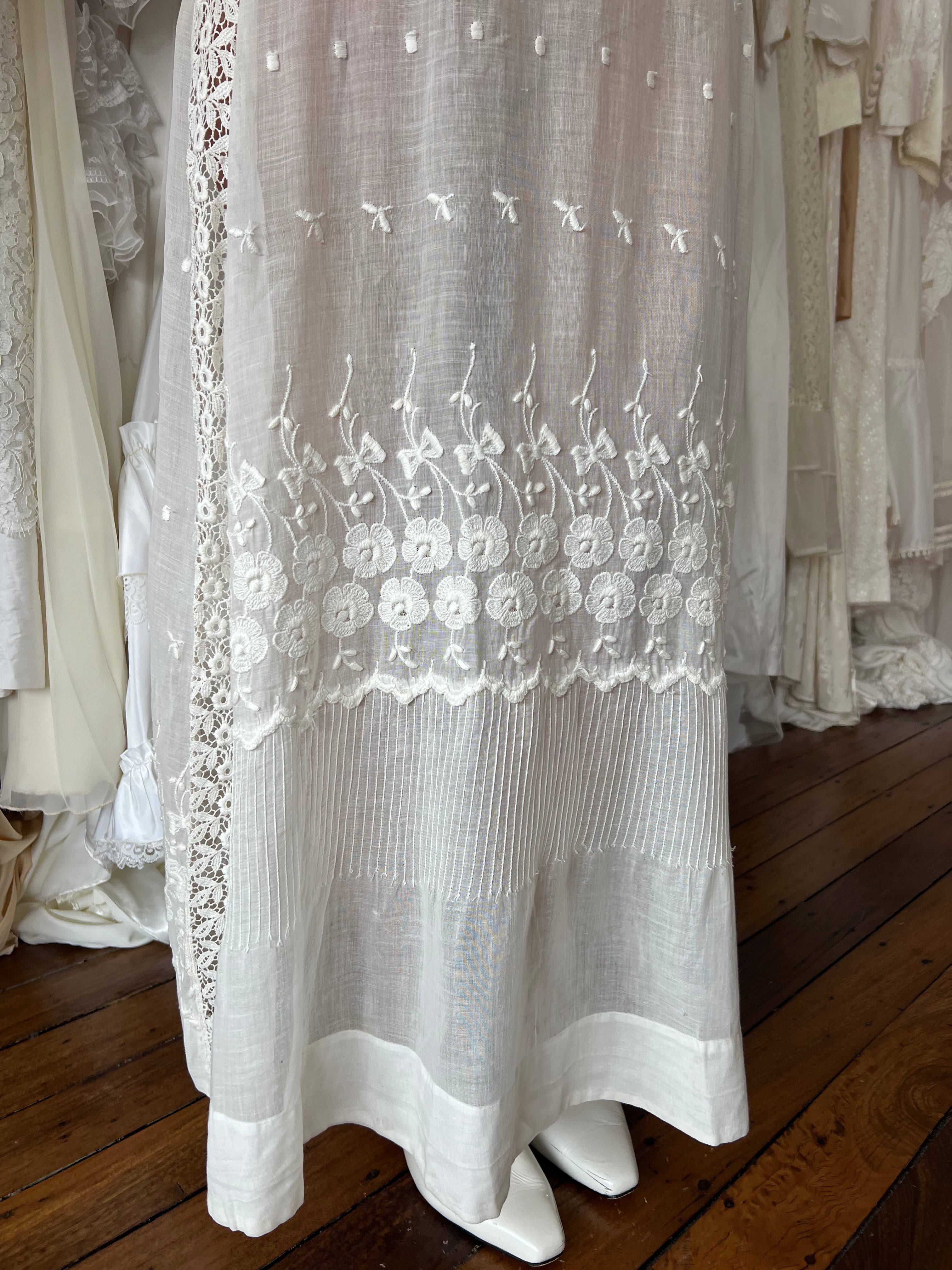 Edwardian Embroidered Cotton Dress