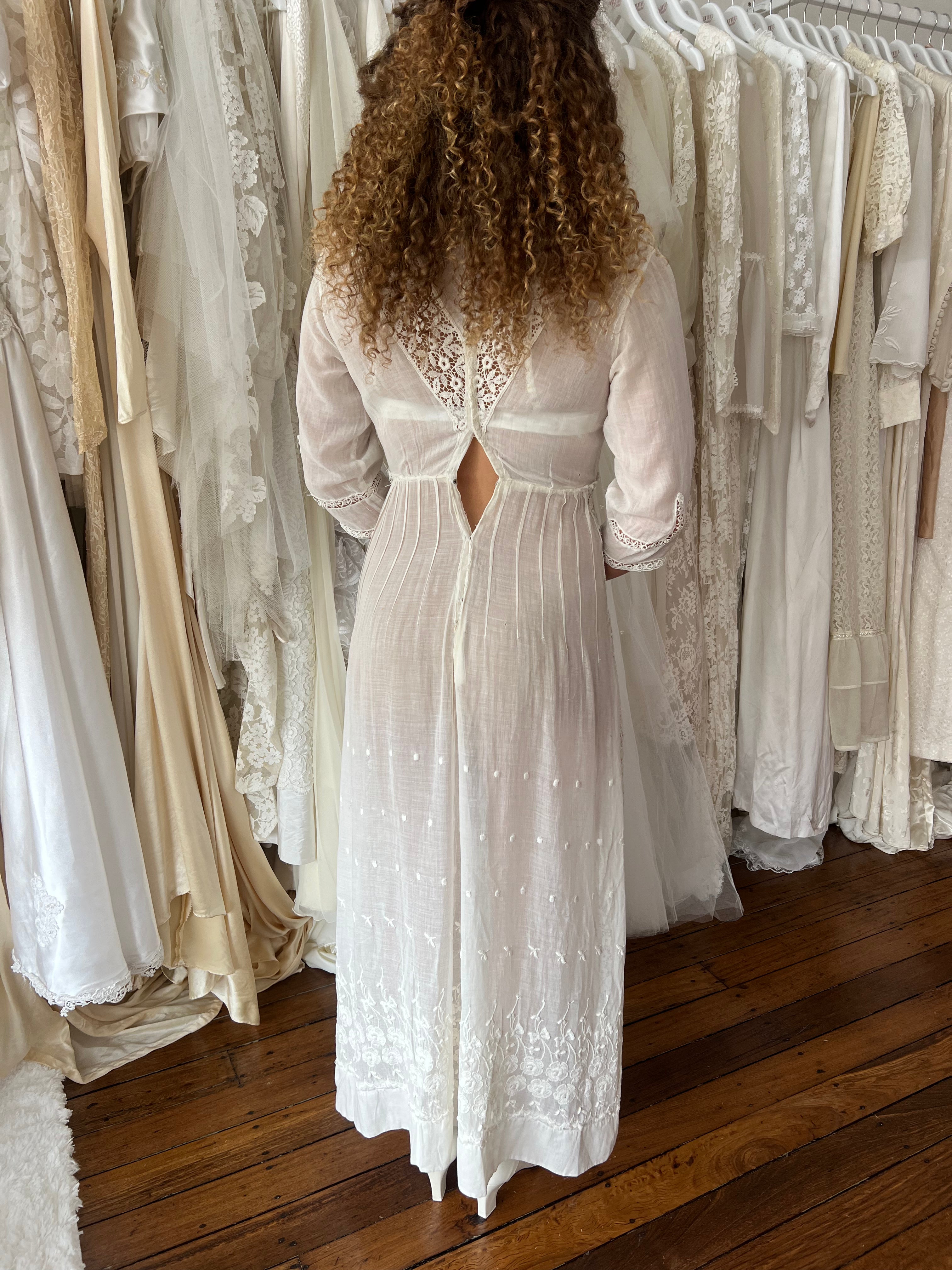 Edwardian Embroidered Cotton Dress