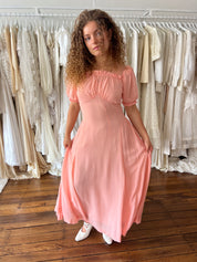 40s Pink Tea Dress with slip
