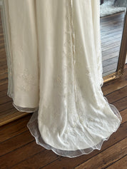 90s Beaded Organza Spaghetti Strap Dress