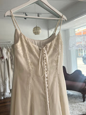 90s Beaded Organza Spaghetti Strap Dress