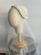 40s Embroidered Net Pearl Juliet Cap