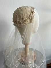 40s Embroidered Net Pearl Juliet Cap