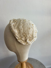 40s Embroidered Net Pearl Juliet Cap