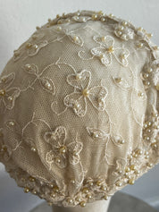 40s Embroidered Net Pearl Juliet Cap