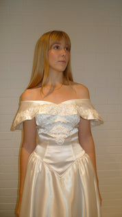 80s Beaded Lace Sailor Collar Dress