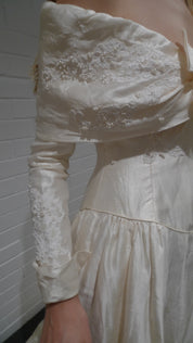 1980s Off the Shoulder Sailor Collar Dress