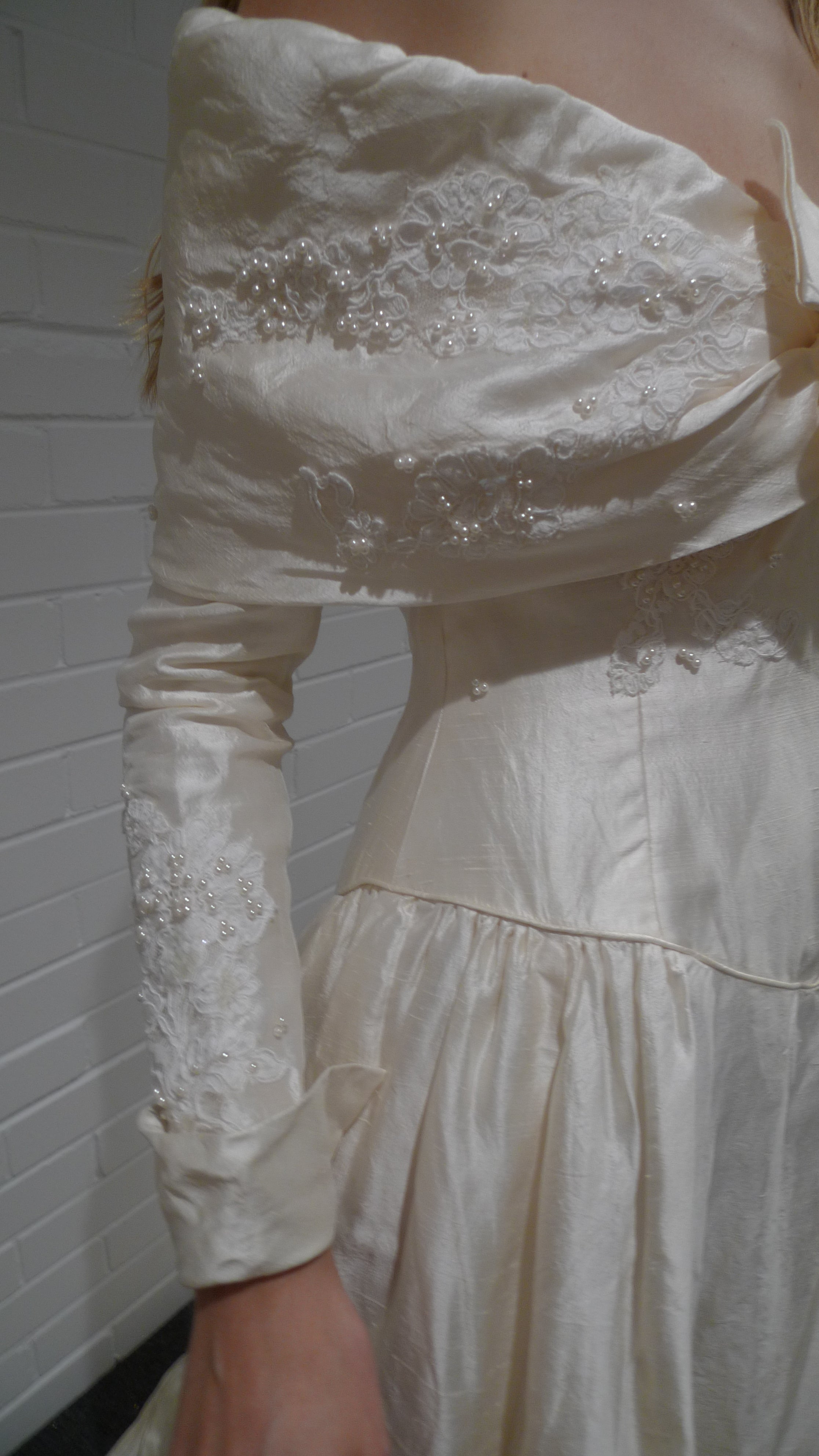 1980s Off the Shoulder Sailor Collar Dress