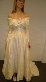 1980s Off the Shoulder Sailor Collar Dress