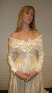 1980s Off the Shoulder Sailor Collar Dress