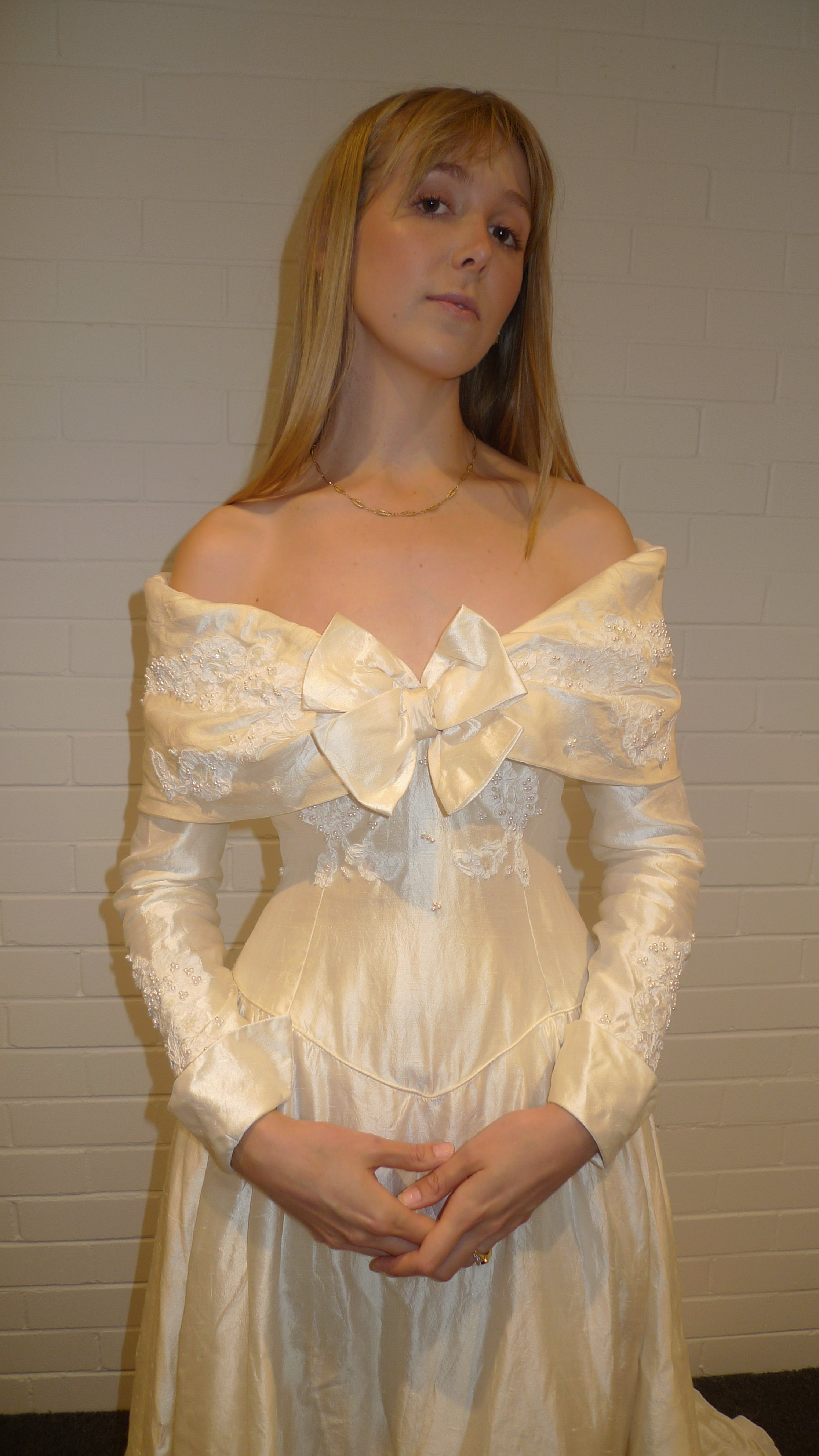 1980s Off the Shoulder Sailor Collar Dress