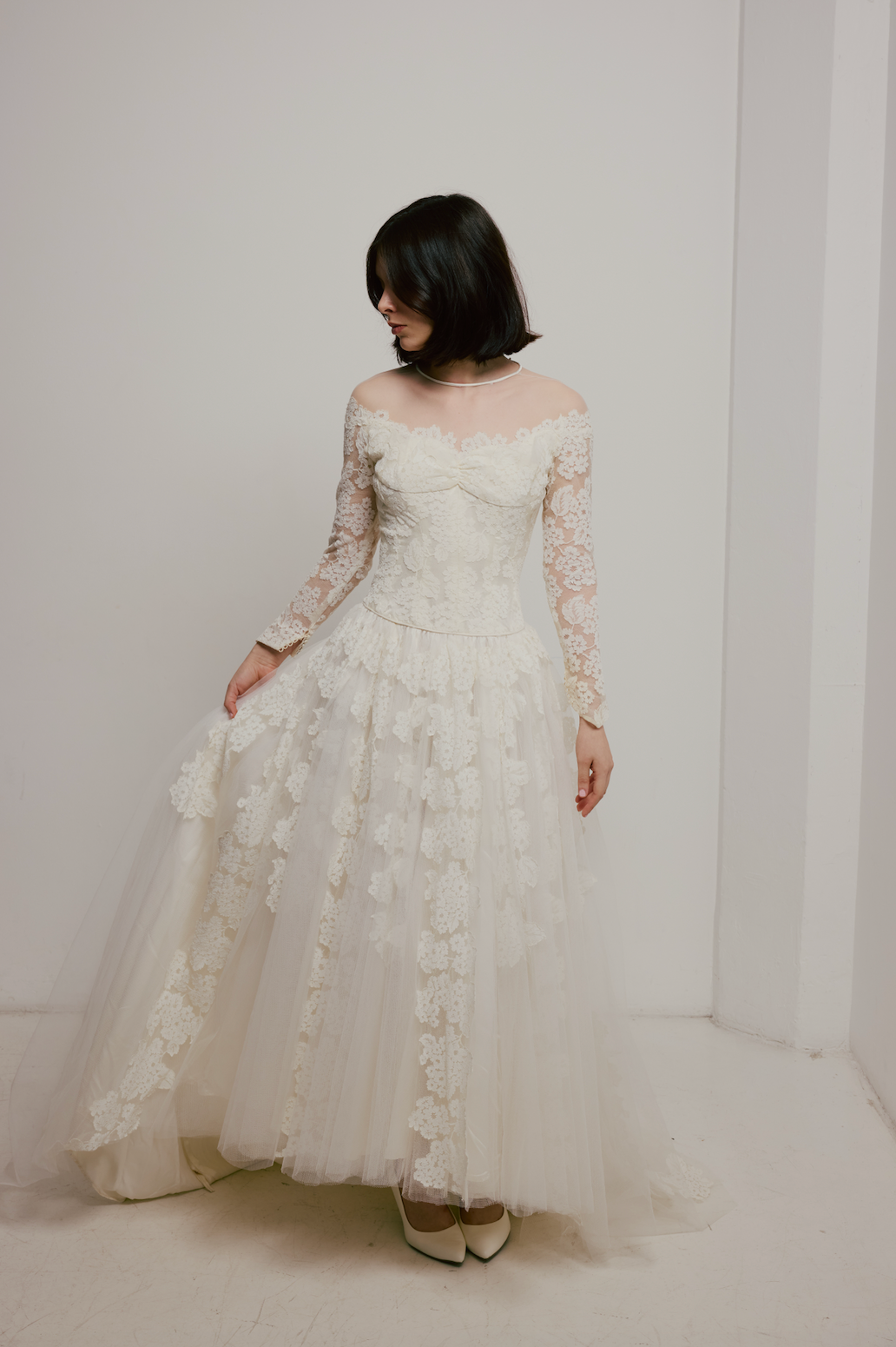 50s Priscilla of Boston Lace Ballgown