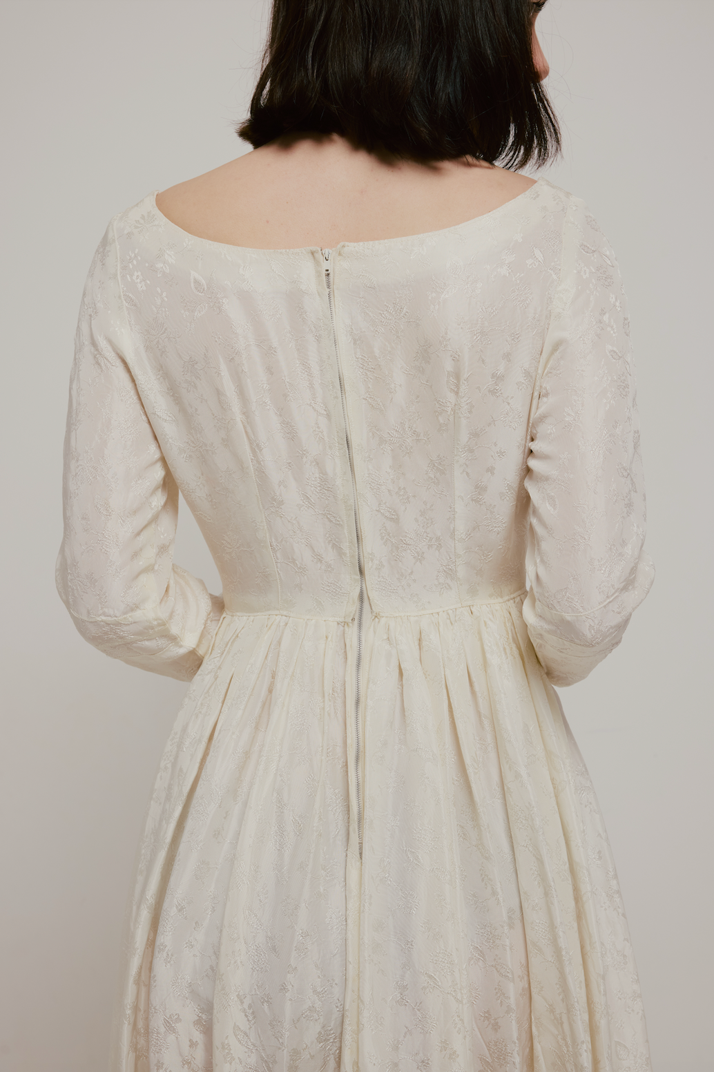 50s Satin Basque Waist Dress