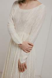 50s Satin Basque Waist Dress