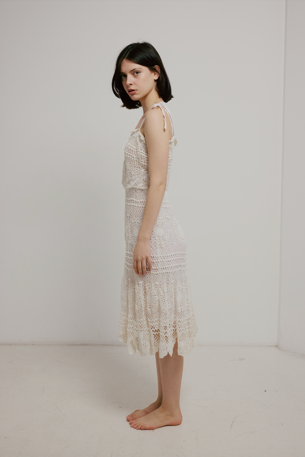 70s Tea Length Crochet Dress