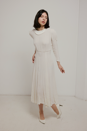 30s Floral Collared A-line Dress