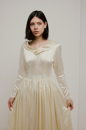 50s Liquid Silk Sequin Detail Dress