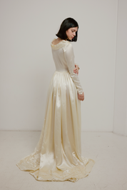 50s Liquid Silk Sequin Detail Dress